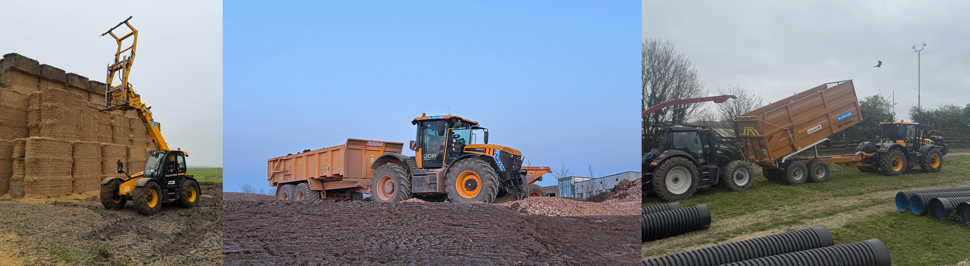 JCB telehandler and 4220 icon fastrac tractors